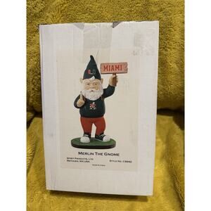 University Miami Hurricanes 11" ceramic Merlin GNOME NIB Spirit Products Team￼